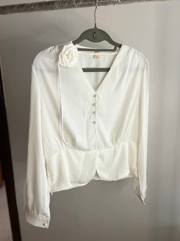 Classic satin white blouse