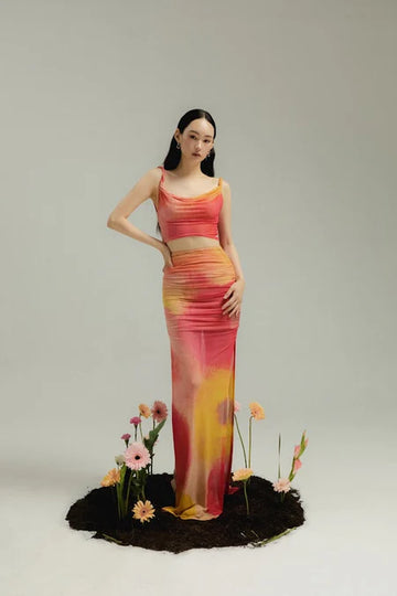 Sunset Ruched Skirt set
