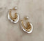 CRESCENT PEARL HALF HOOP EARRINGS