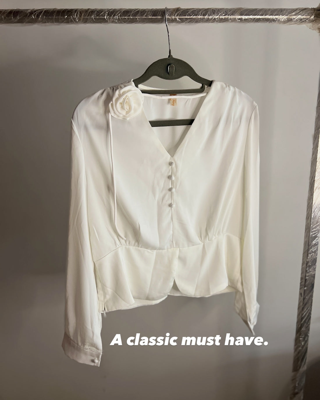 Classic satin white blouse