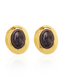 VINTAGE BLACK AGATE EARRINGS