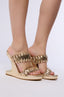 AZALEA WANG ROSAMONDE GOLD METALLIC BRAIDED SANDAL