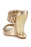 AZALEA WANG ROSAMONDE GOLD METALLIC BRAIDED SANDAL